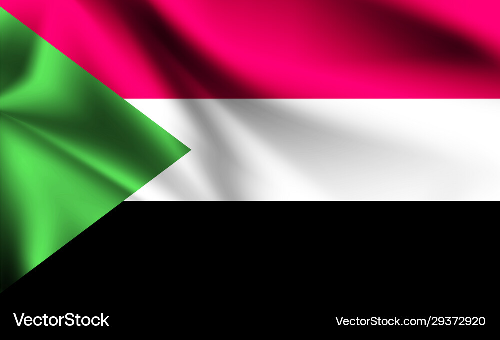 Sudan flag blowing in wind part a series Vector Image