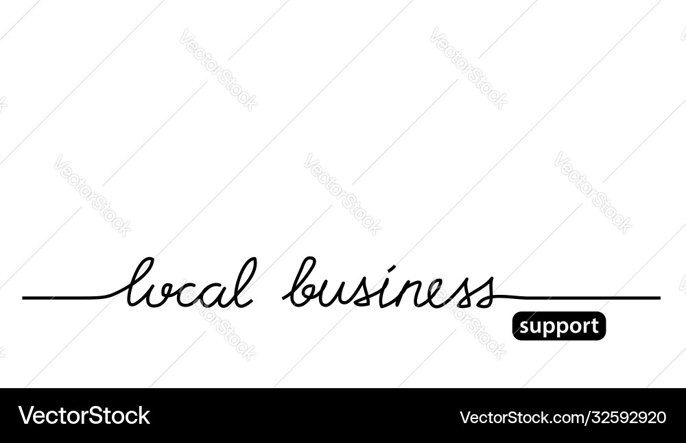 Support local business simple black and white web vector image