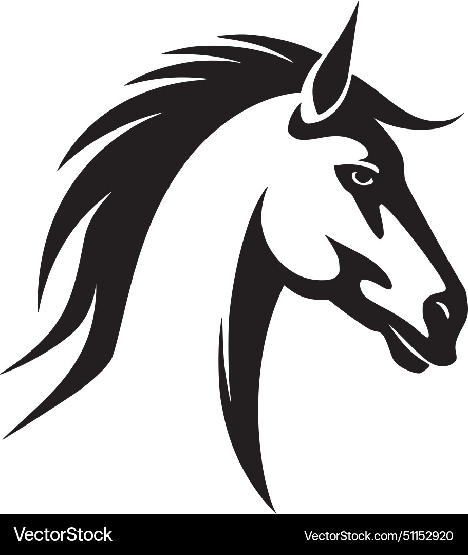 Unicorn - black and white Royalty Free Vector Image