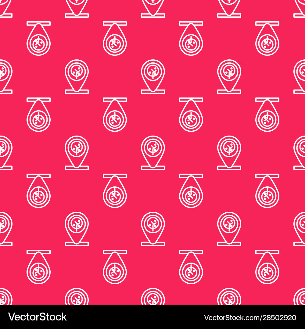 White line location and tree icon isolated Vector Image