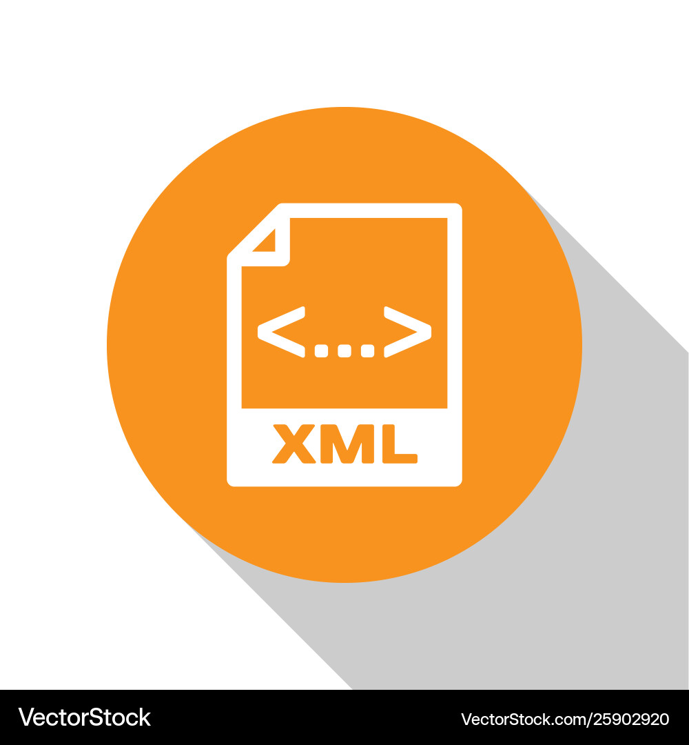 White xml file document icon download button White xml file document icon download button vector image
