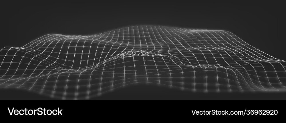 Wireframe landscape wire with depth field Wireframe landscape wire with depth field vector image