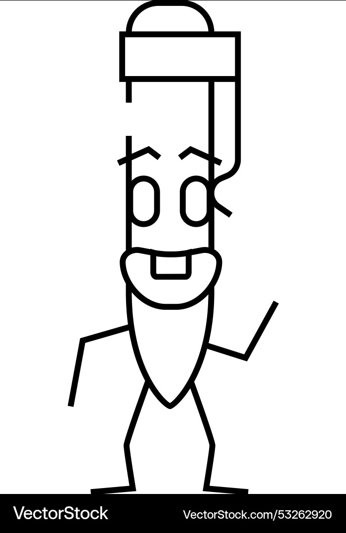 Write pen character line icon Write pen character line icon Vector Image