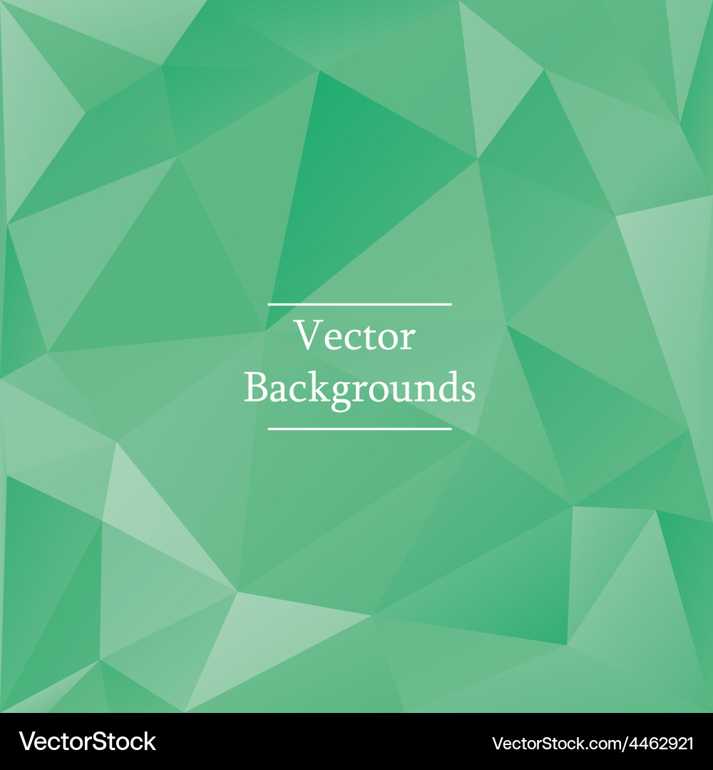 Abstract triangles background in green color Vector Image