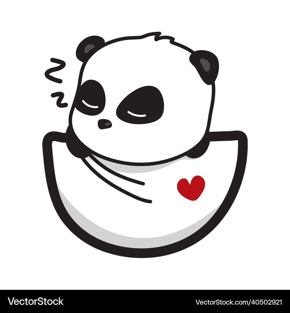 Baby süß panda Bär Cartoon schlafen in einem kleinen Baby süß panda Bär Cartoon schlafen in einem kleinen vektorbild