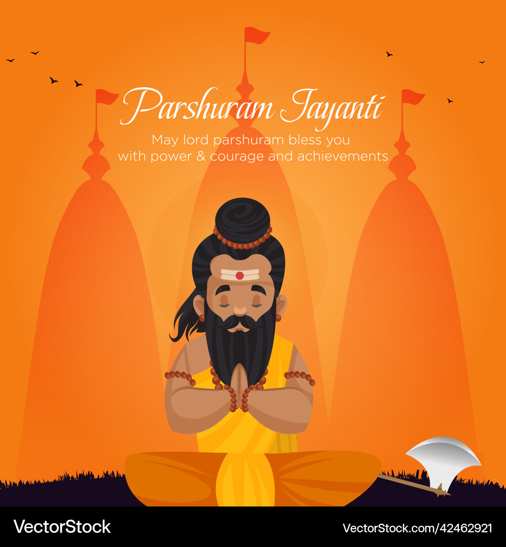 Banner design of happy parshuram jayanti Banner design of happy parshuram jayanti vector image