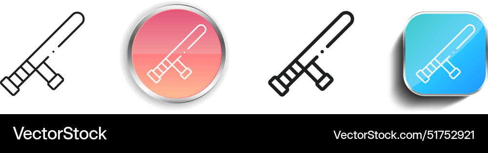 Baton icon thin linear regular and button style Baton icon thin linear regular and button style vector image