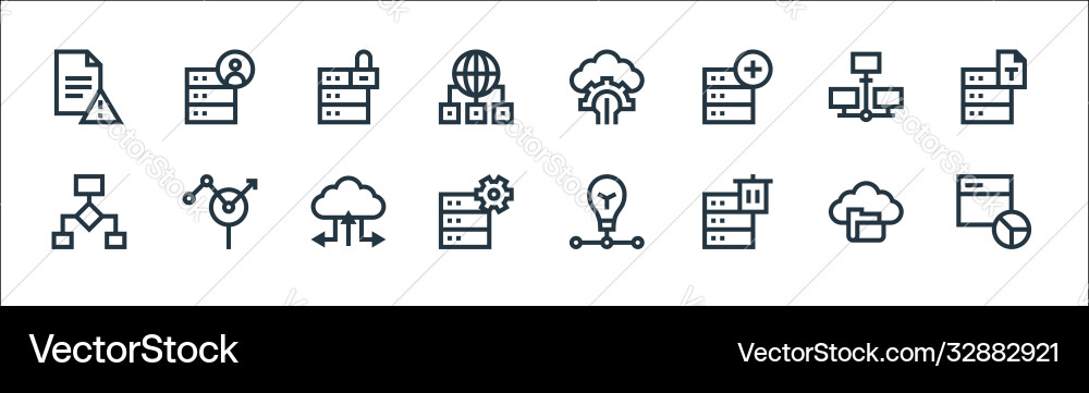 Big data line icons linear set quality Vector Image