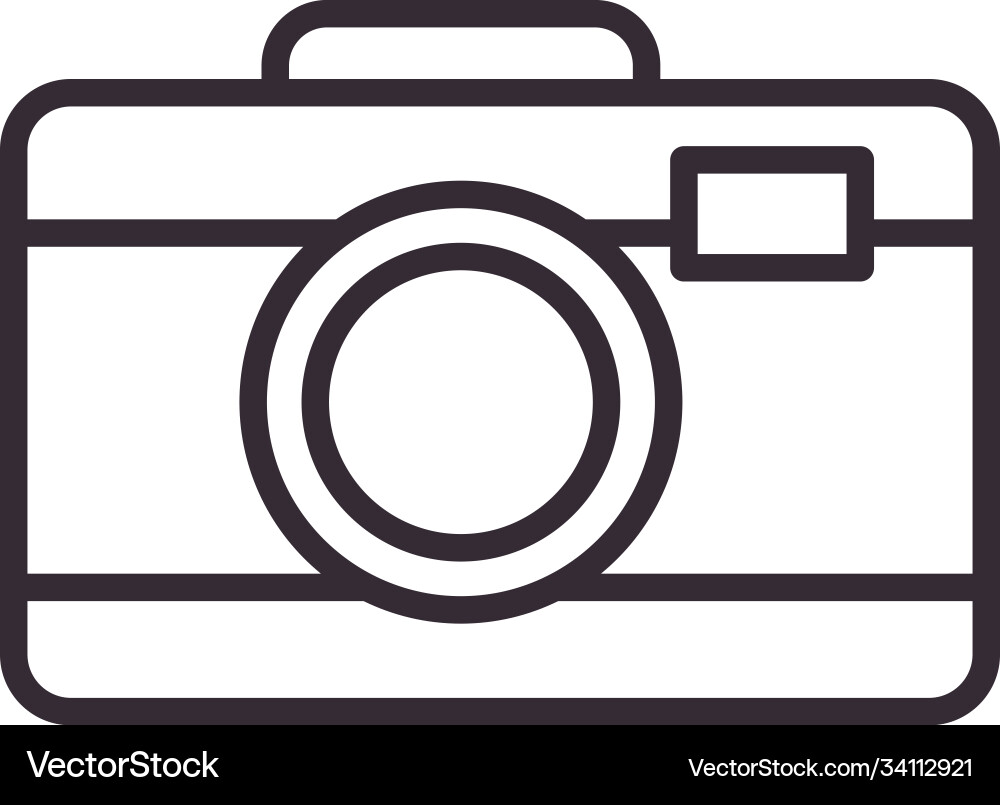 Camera device line style icon design vector image