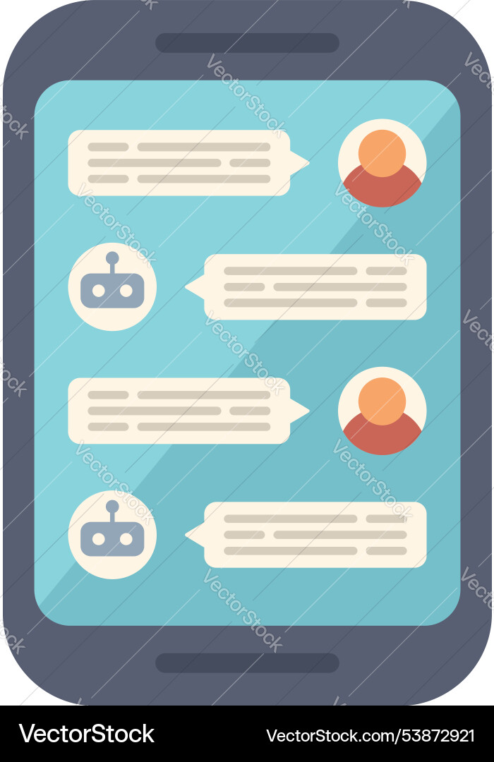 Chatbot having conversation with customer Chatbot having conversation with customer vector image