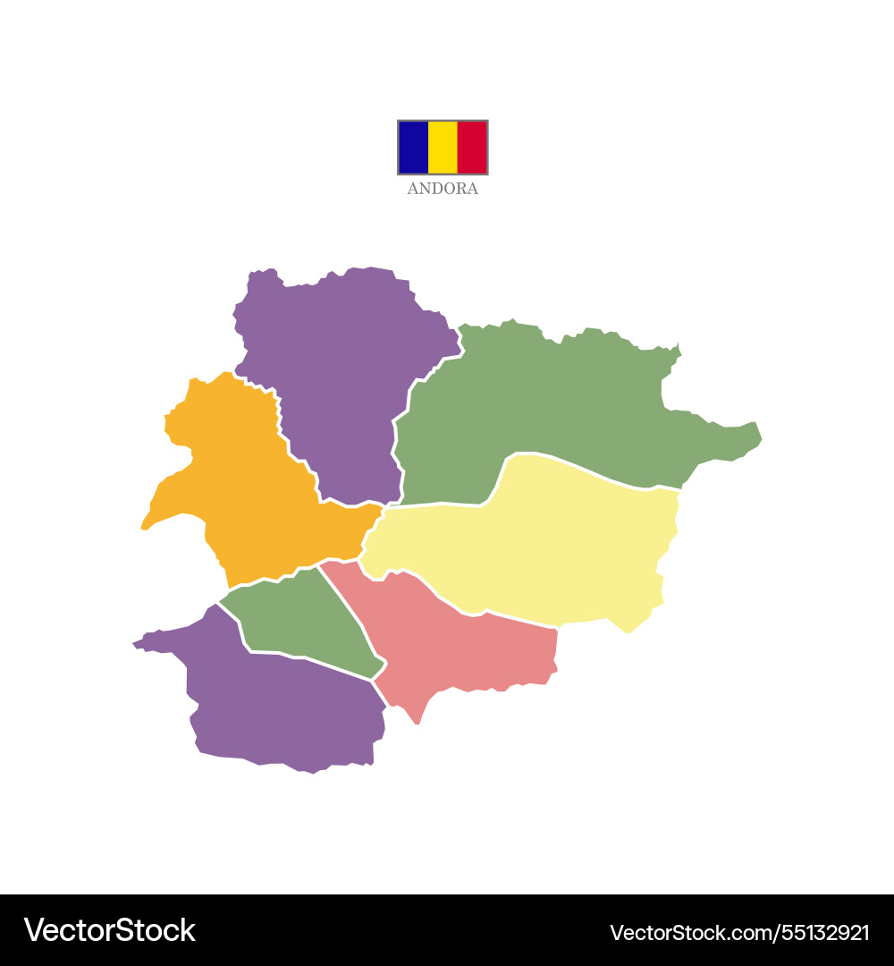 Colored map of andorra with borders Colored map of andorra with borders vector image