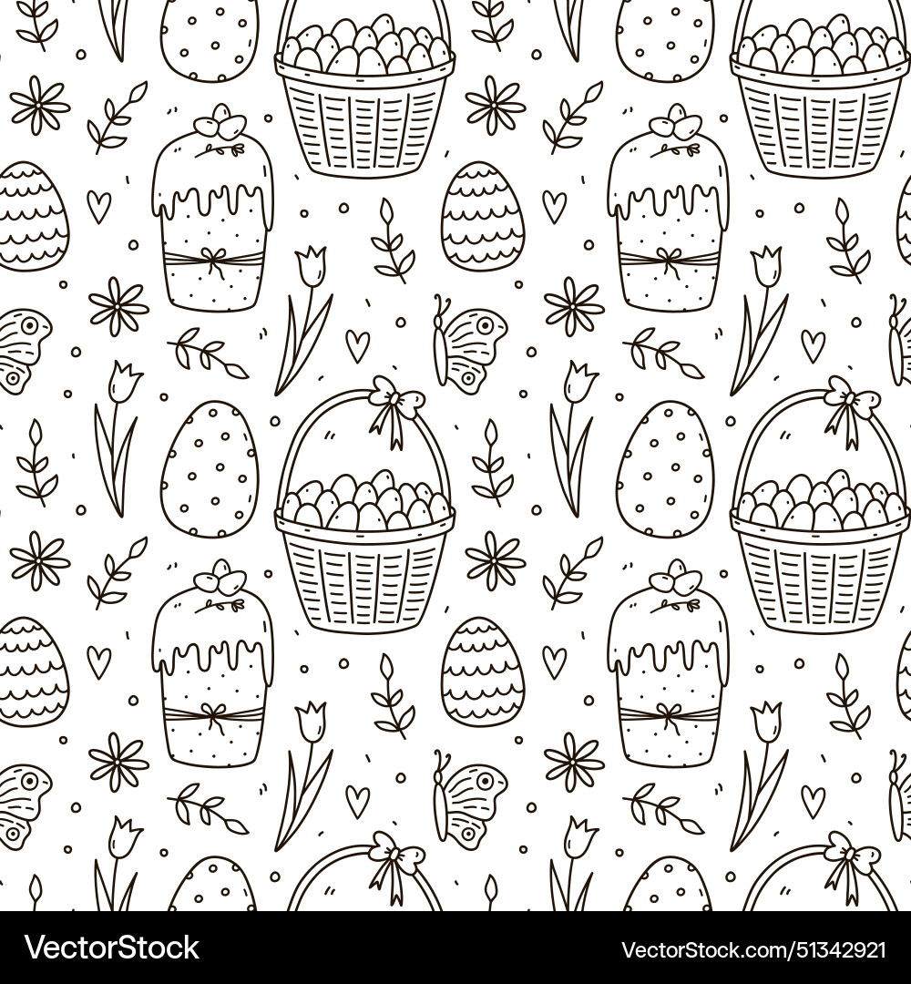 Cute seamless pattern with easter eggs Royalty Free Vector