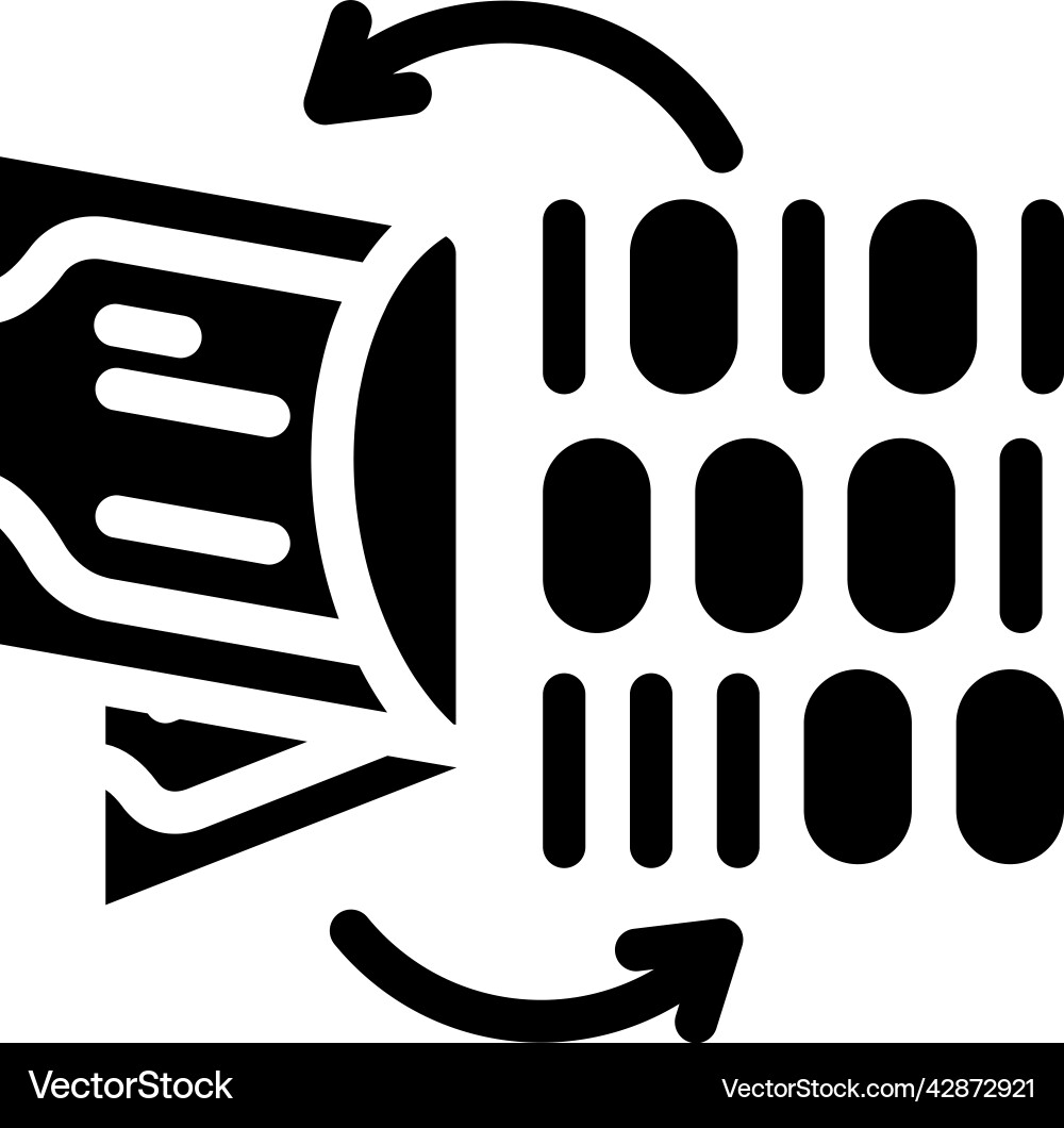 Exchange fiat money for digital glyph icon Exchange fiat money for digital glyph icon vector image