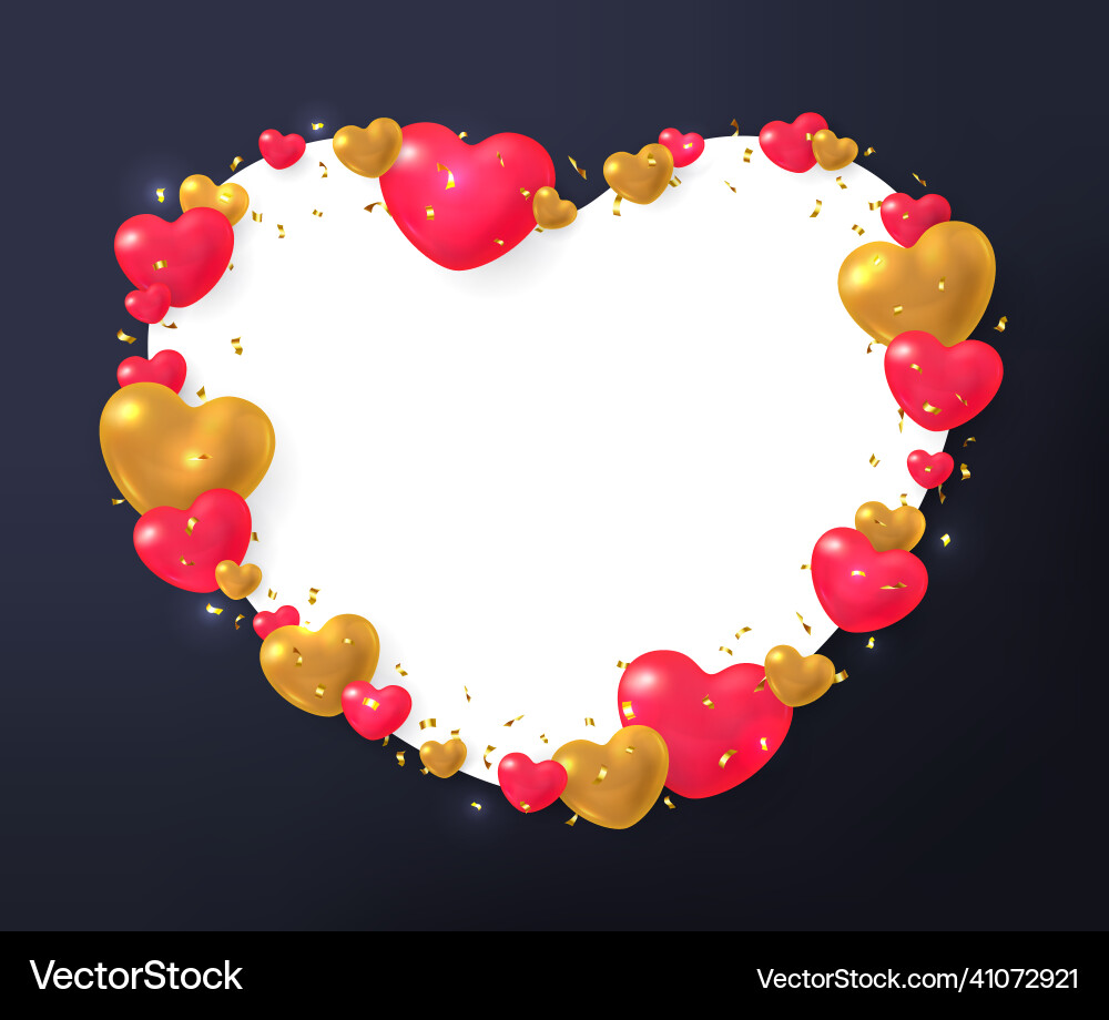 Festive frame of heart shape with space for text Vector Image