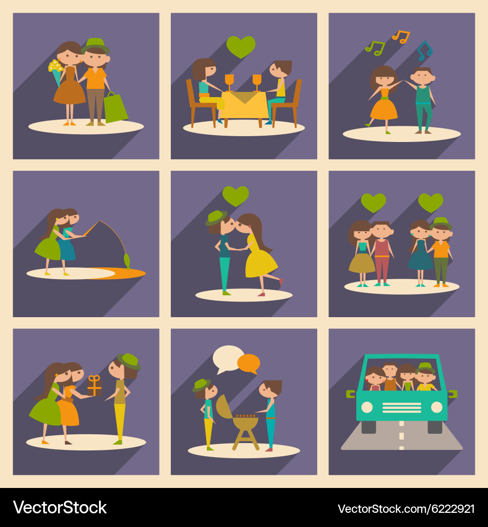 Flat with shadow concept and mobile application Vector Image