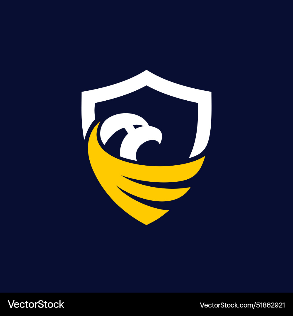 Letter e eagle logo shield Royalty Free Vector Image