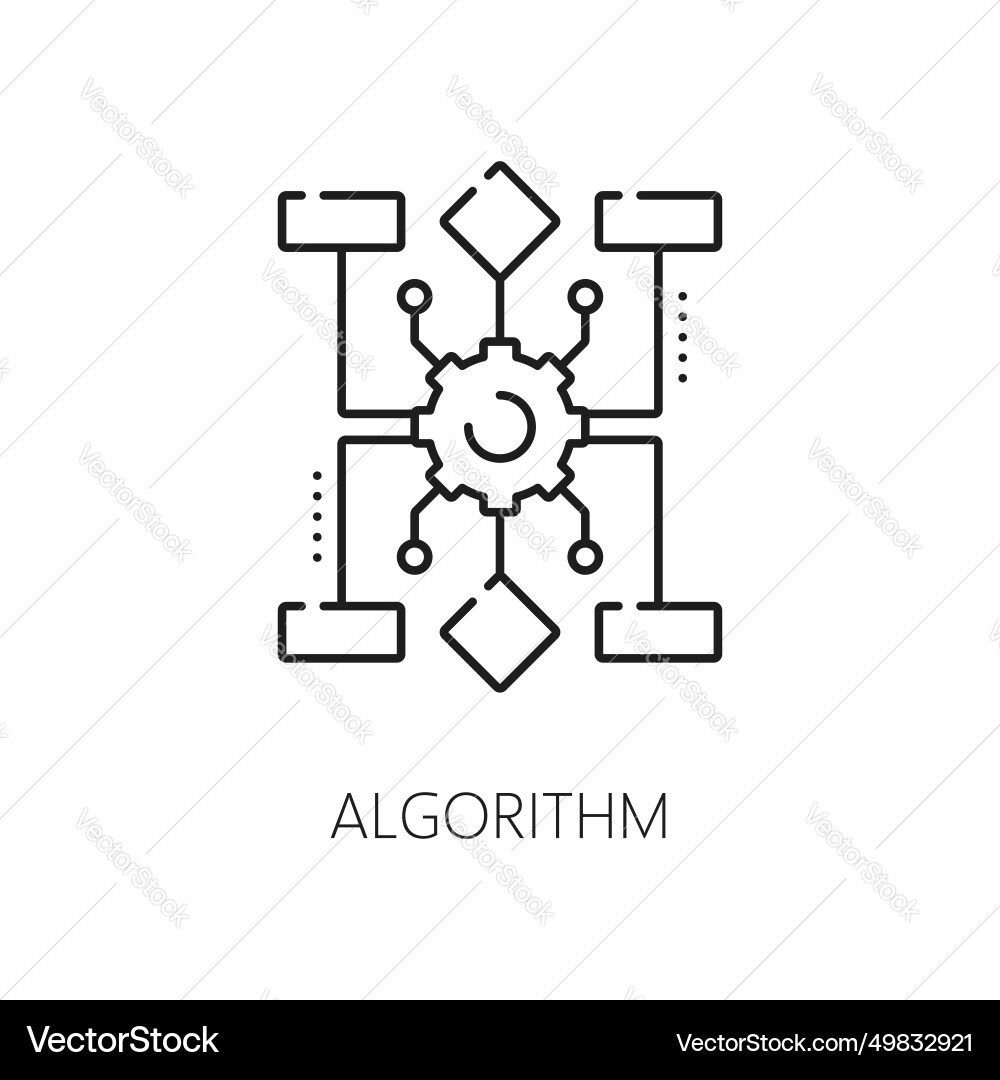 Machine learning algorithm artificial intelligence vector image