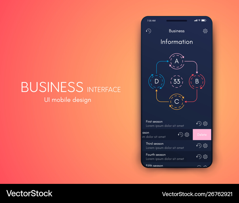 Mobile application interface ui design stock Mobile application interface ui design stock Vector Image