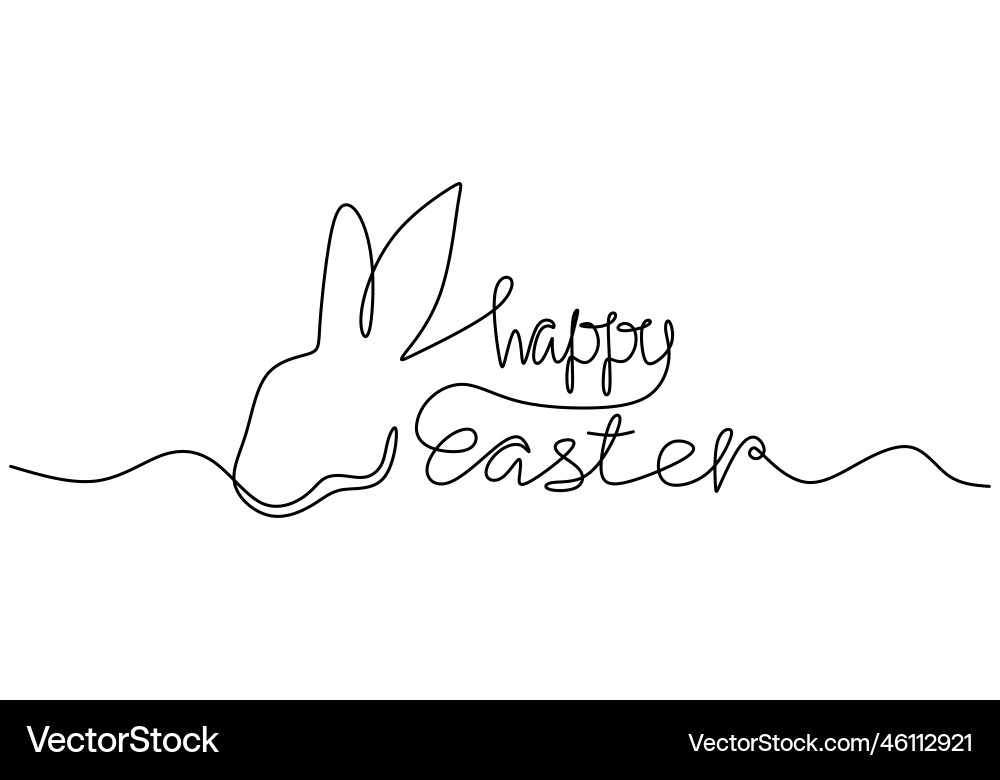 One continuous single line of rabbit head One continuous single line of rabbit head Vector Image