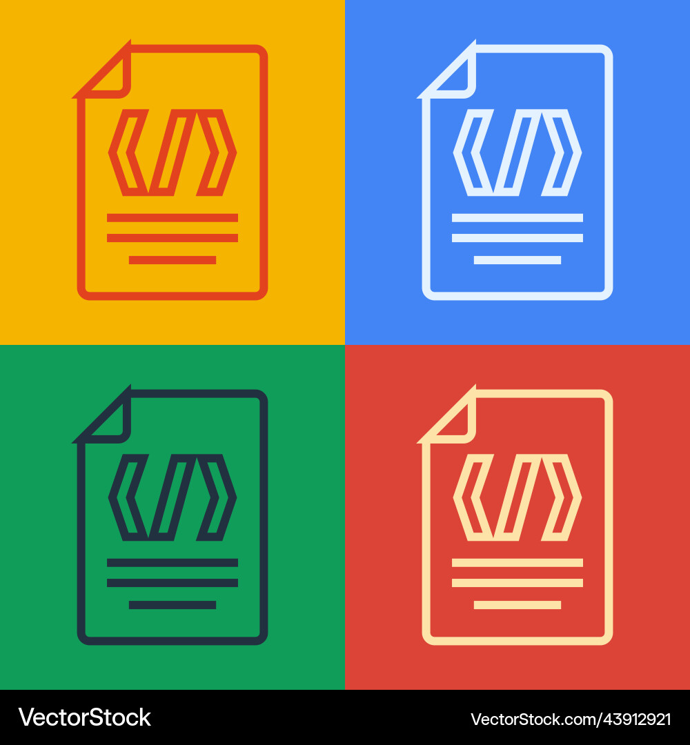 Pop art line binary code icon isolated on color Pop art line binary code icon isolated on color vector image