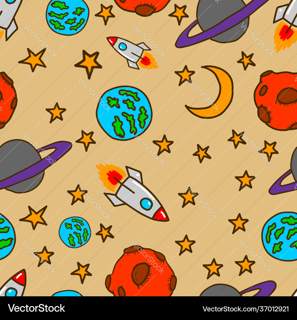 Seamless pattern with space design elements Seamless pattern with space design elements vector image