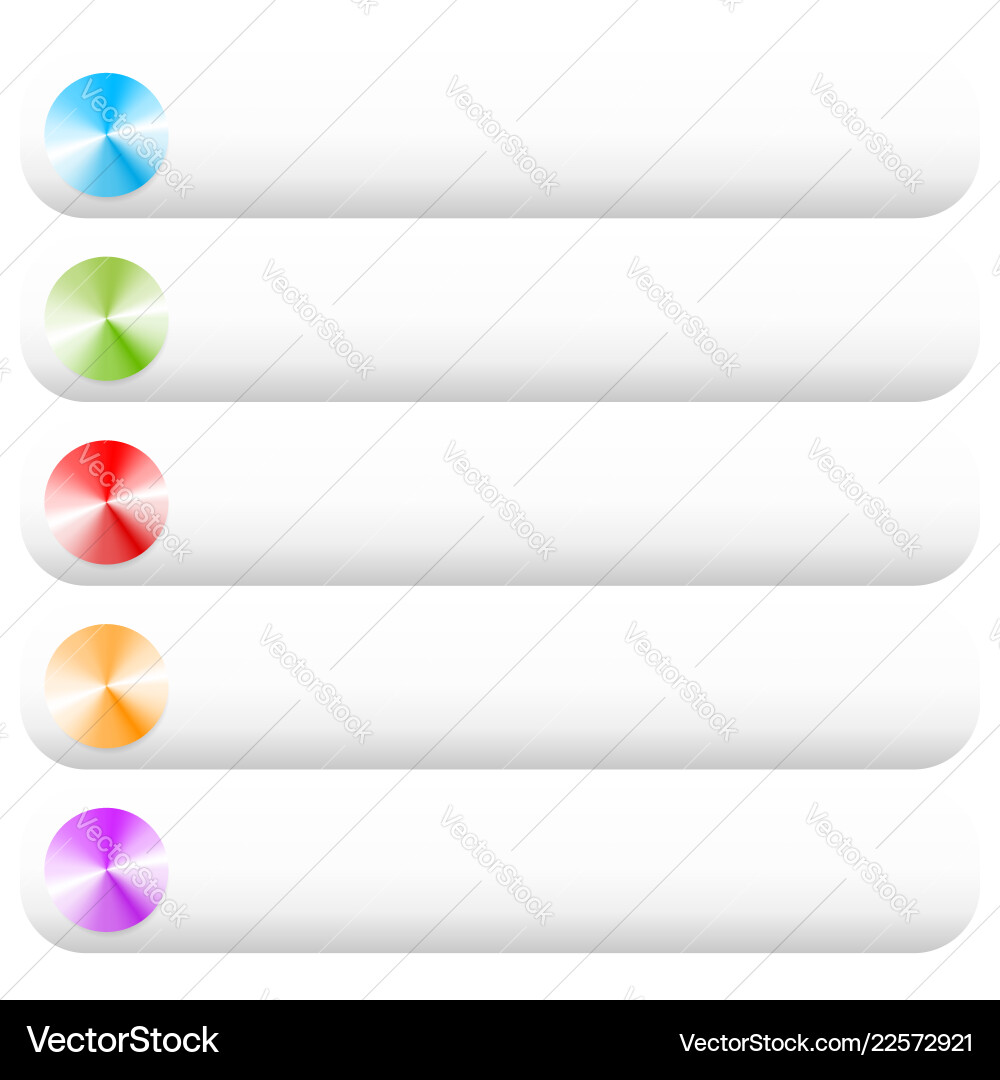 Set of blank rectangular banner button vector image