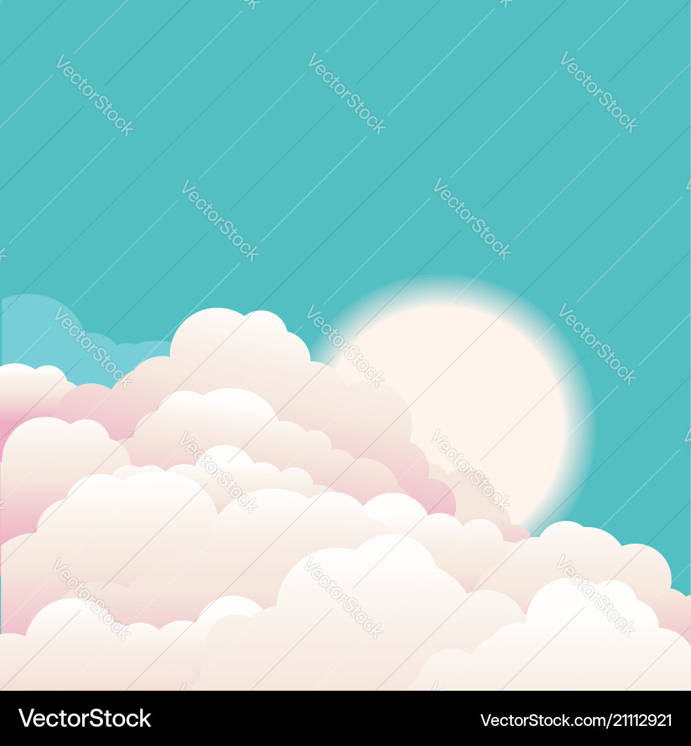 Sky with beautiful clouds and sunrise nature Vector Image