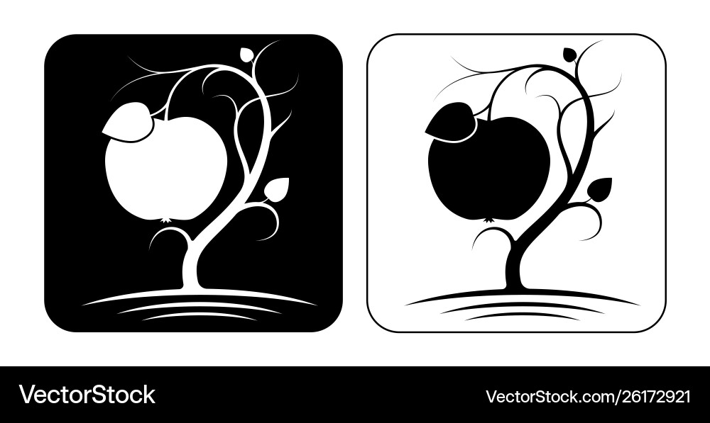 Stylized image an apple tree with fruit Vector Image