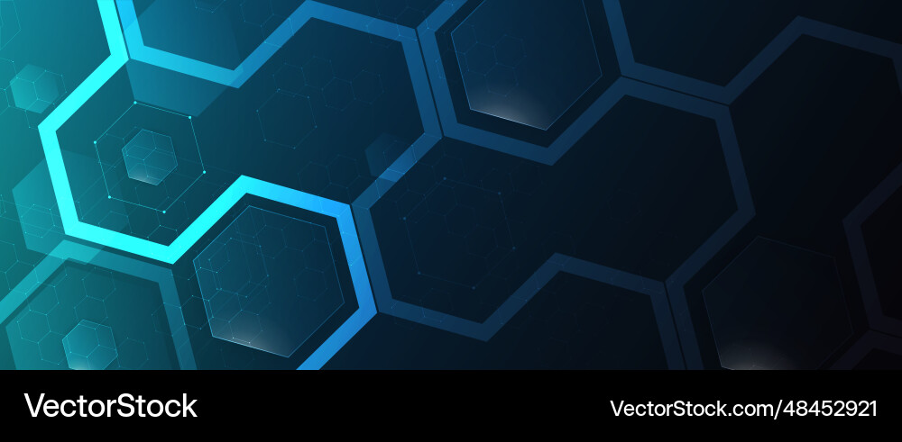 Technology banner design with hexagons abstract Technology banner design with hexagons abstract vector image