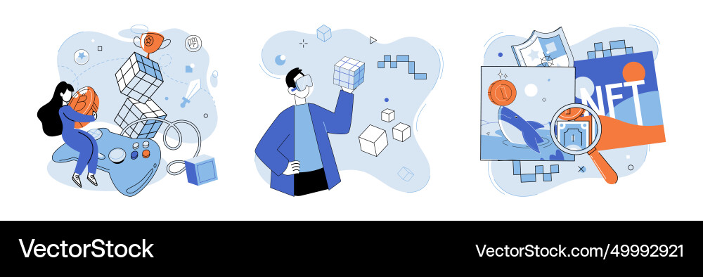 Web 3 nfts on ethereum blockchain add value Web 3 nfts on ethereum blockchain add value vector image