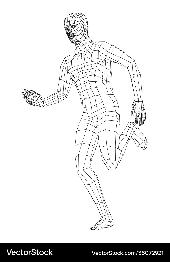 Wireframe running man Wireframe running man vector image