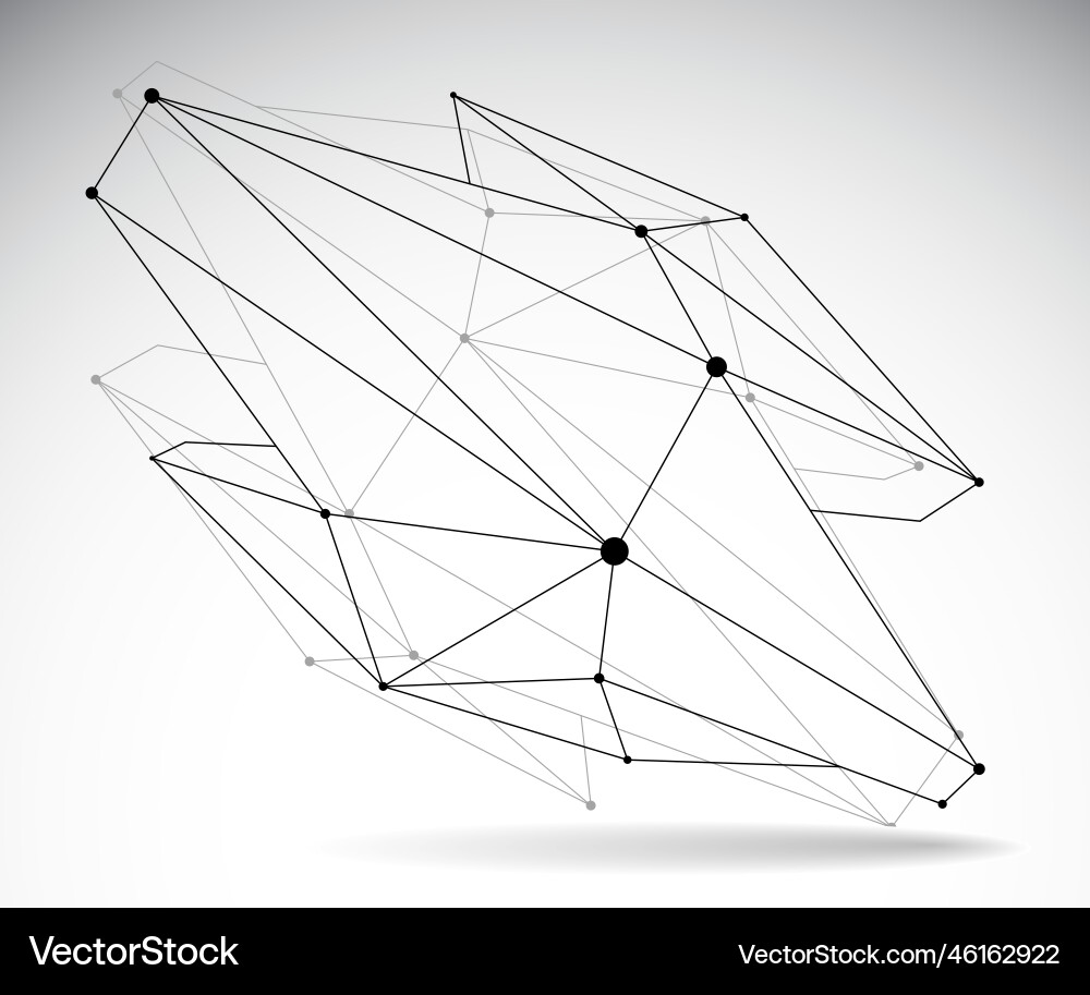 Abstract 3d mesh shape dots connected with lines Abstract 3d mesh shape dots connected with lines vector image