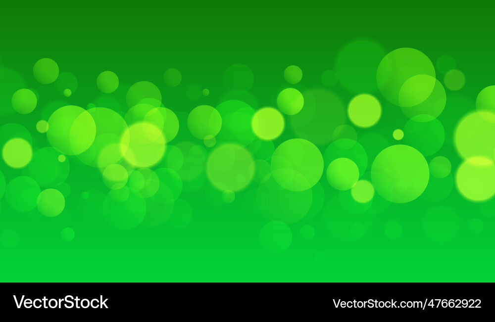 Abstract blurred pattern green banner with bokeh Vector Image