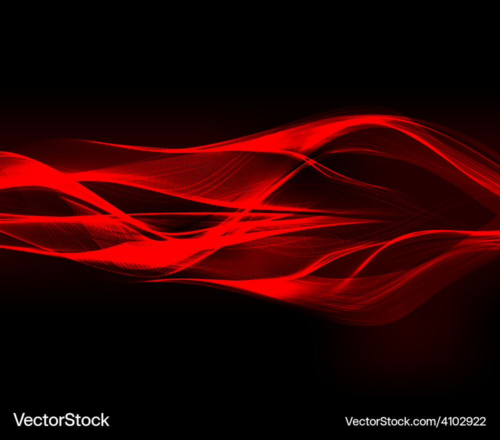 Abstract red waves on the dark background vector image