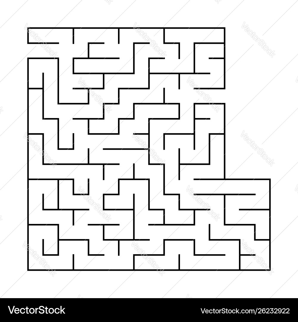 Abstract square maze with entrance and exit Abstract square maze with entrance and exit vector image