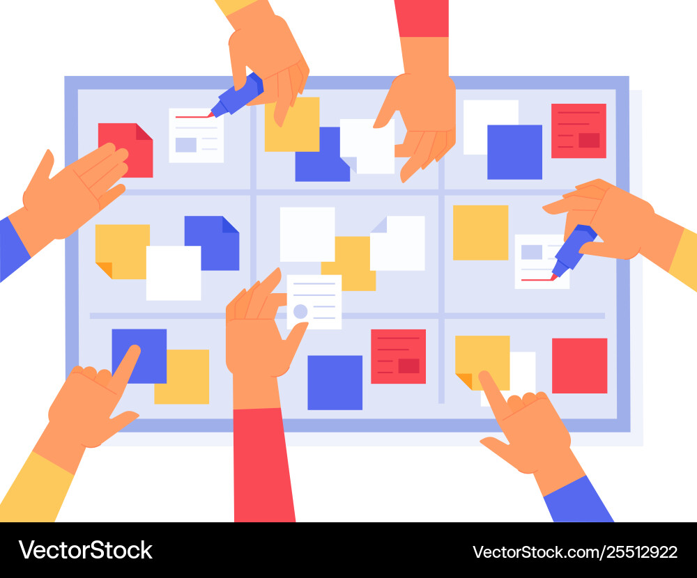 Agile Board - Scrum & Kanban vector image