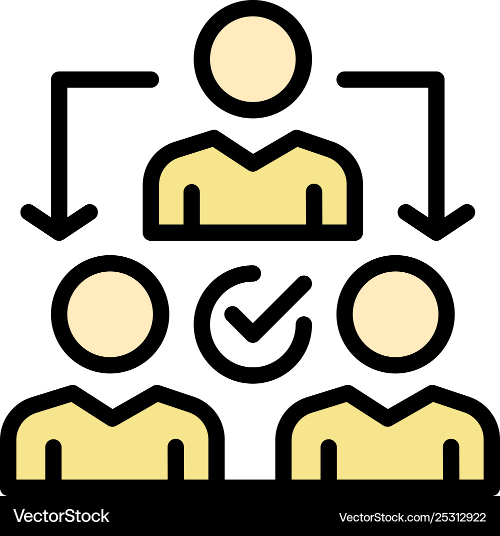 Assignment delegate delegating distribution flat Vector Image