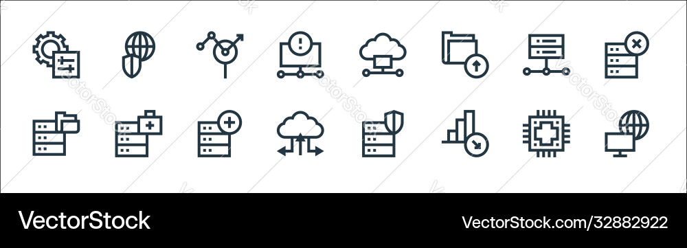 Big data line icons linear set quality Big data line icons linear set quality vector image