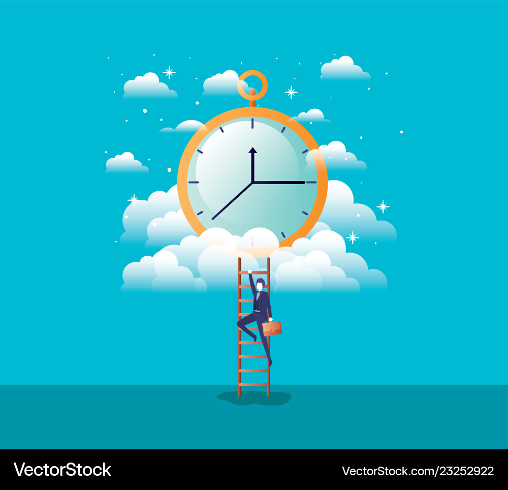 Chronometer timer with businessman vector image