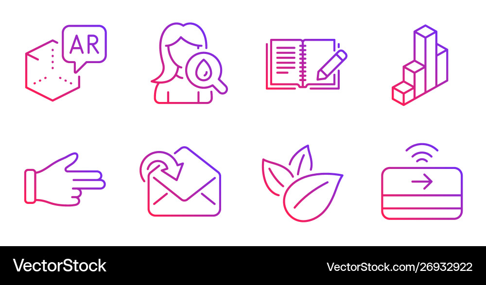 Click hand feedback and 3d chart icons set Click hand feedback and 3d chart icons set vector image