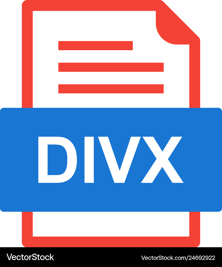 Divx file document icon vector image