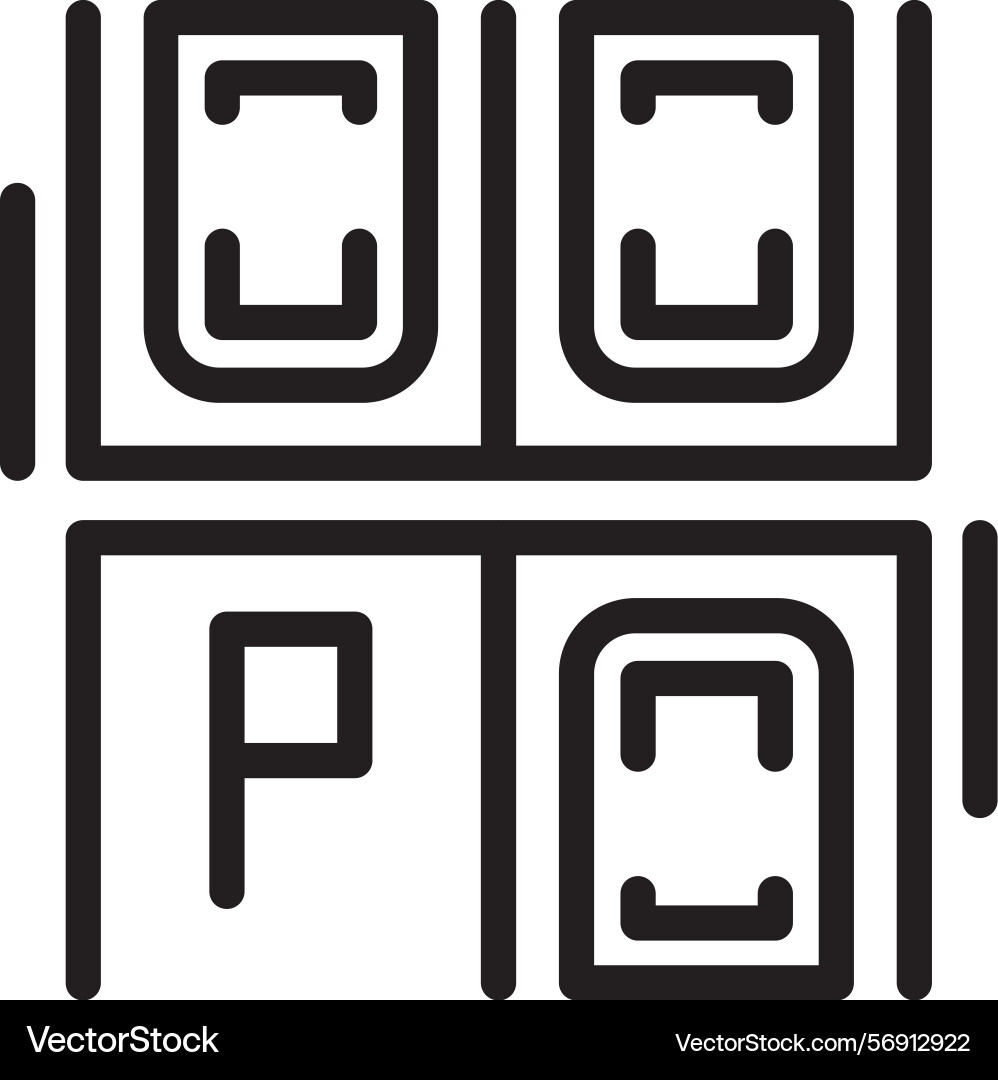 Empty parking space linear style icon design vector image