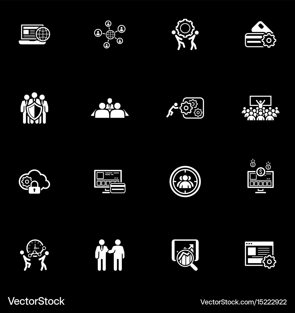 Flaches Design Business Icons Set Vektorbild