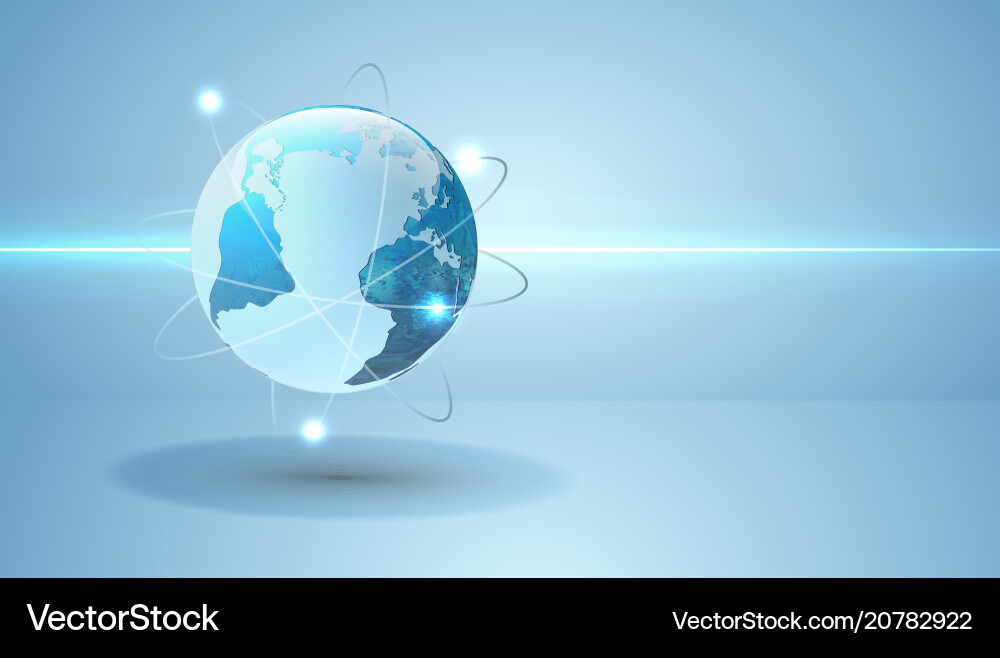 Globe with orbits and glowing Globe with orbits and glowing vector image