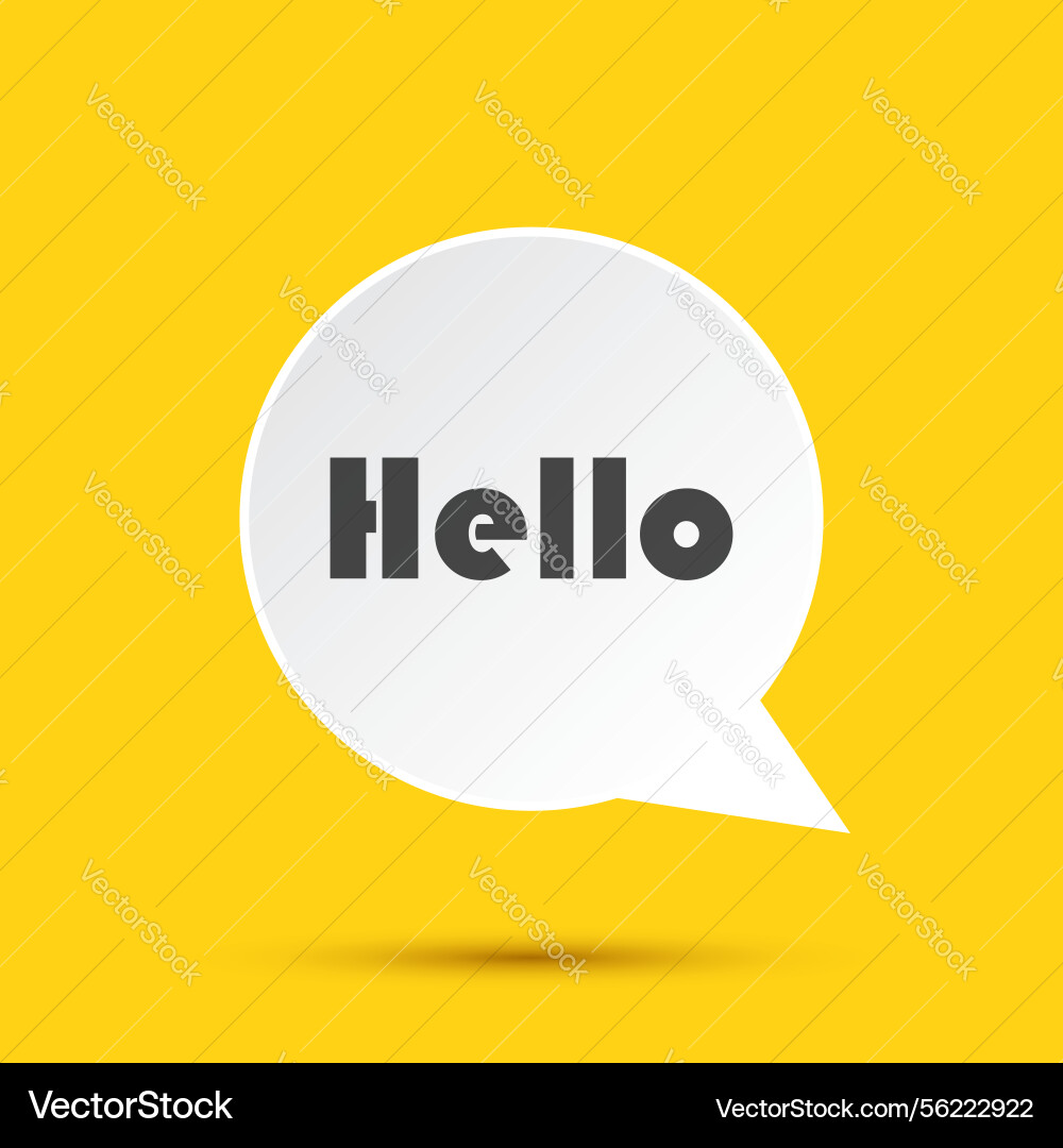 Hello speech bubble icon in flat style hi message vector image