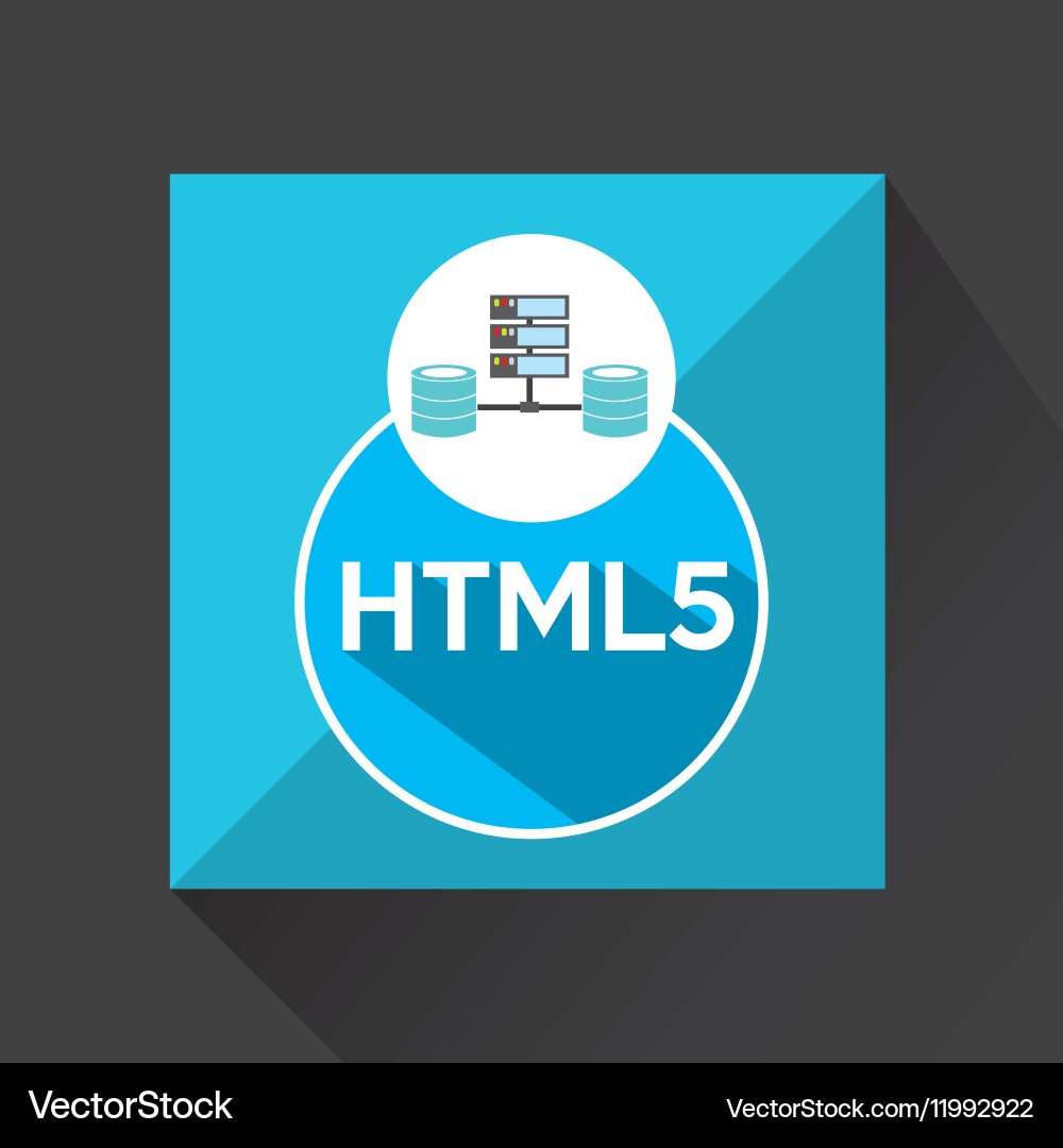 Html5 language data base storage Vector Image