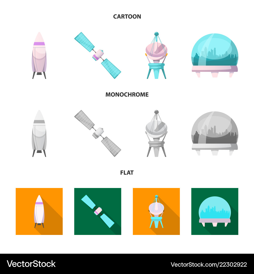 Isolated object of mars and space logo collection Isolated object of mars and space logo collection vector image