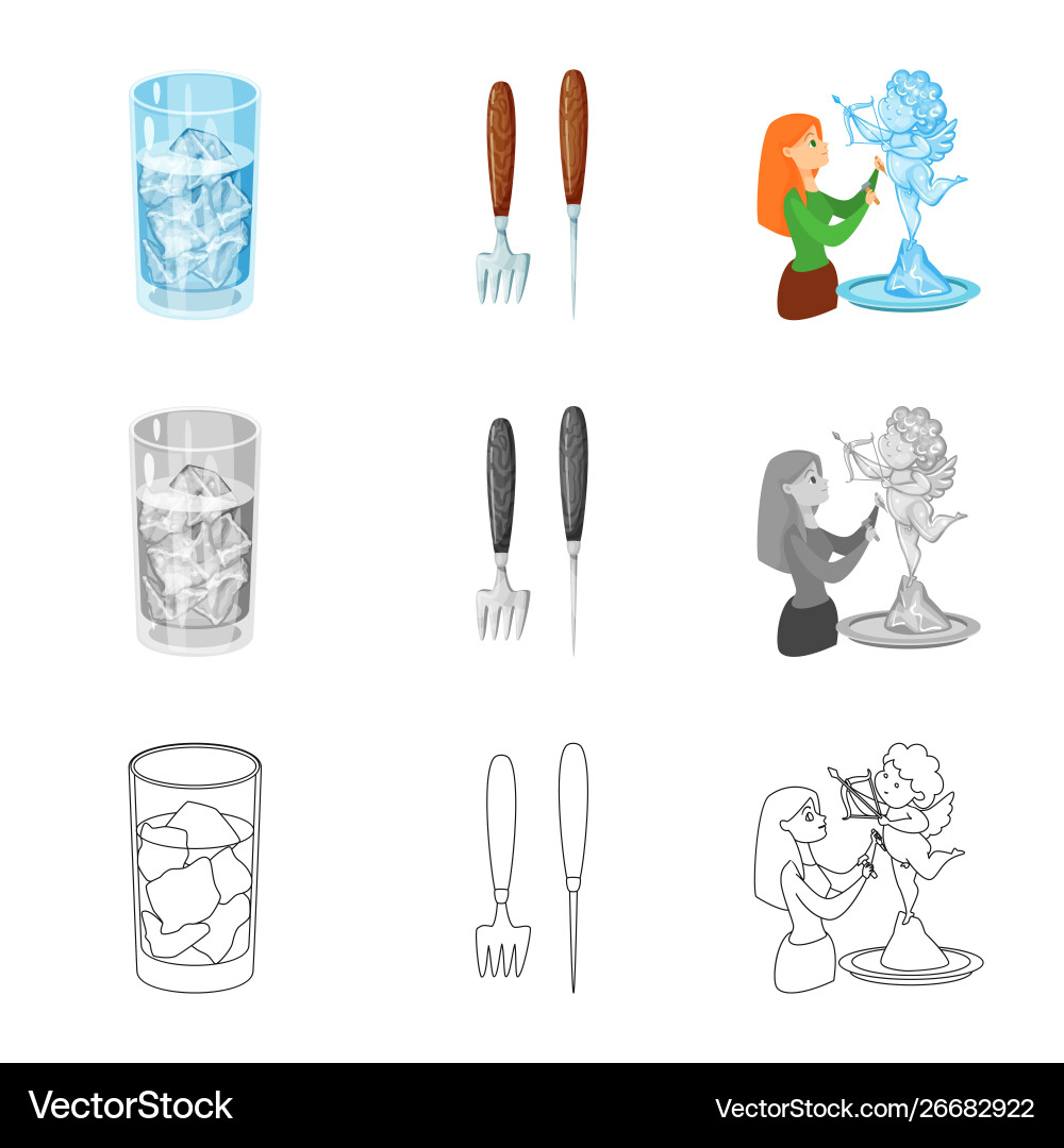 Isolated object texture and frozen icon set Isolated object texture and frozen icon set vector image