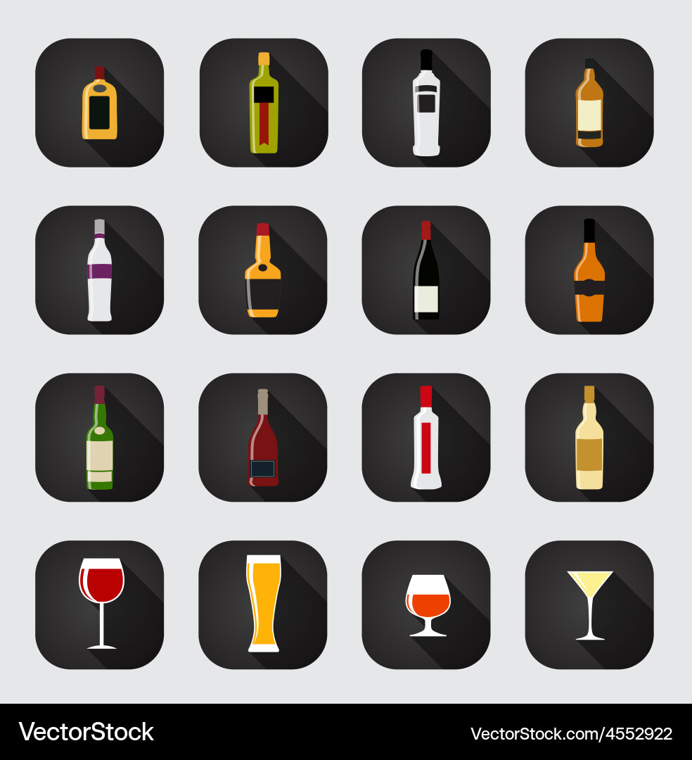 Modern flat dink icon set for web and mobile vector image