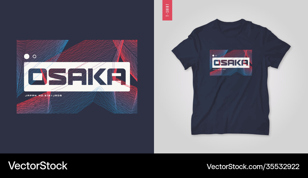 Osaka japan abstract geometric t-shirt vector image